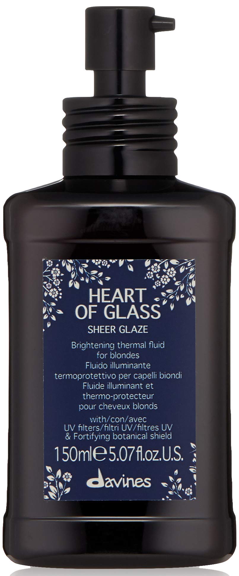 DAVINES Heart of Glass Sheer Glaze for Blonde Care, Leave On Thermal Styling Support, Add Shine And Heat Protect, 5.07 fl. oz.