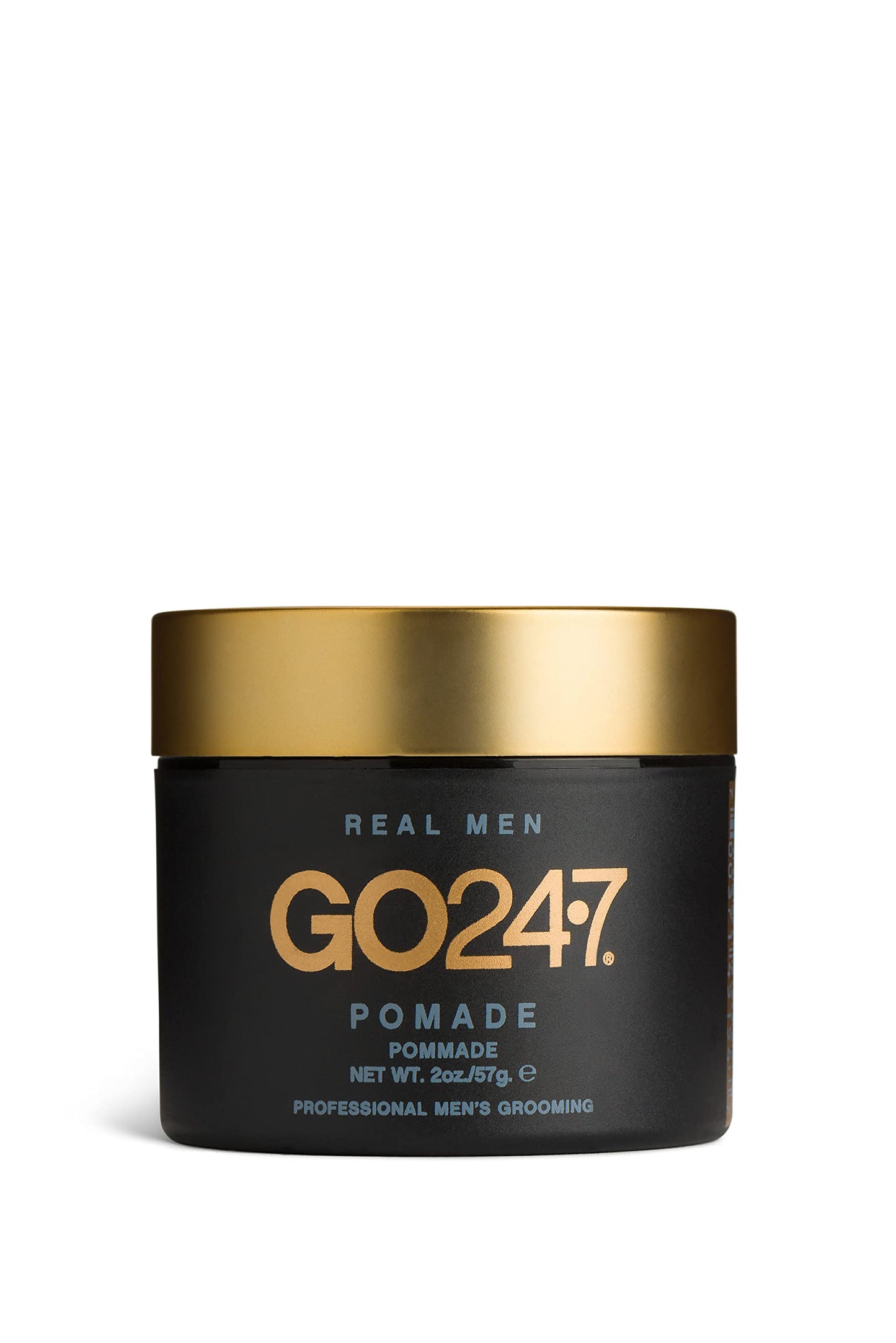 GO247 Pomade - Medium Hold, High Shine Finish, Reactivates with Water, Controls Frizz & Flyaways - 2oz