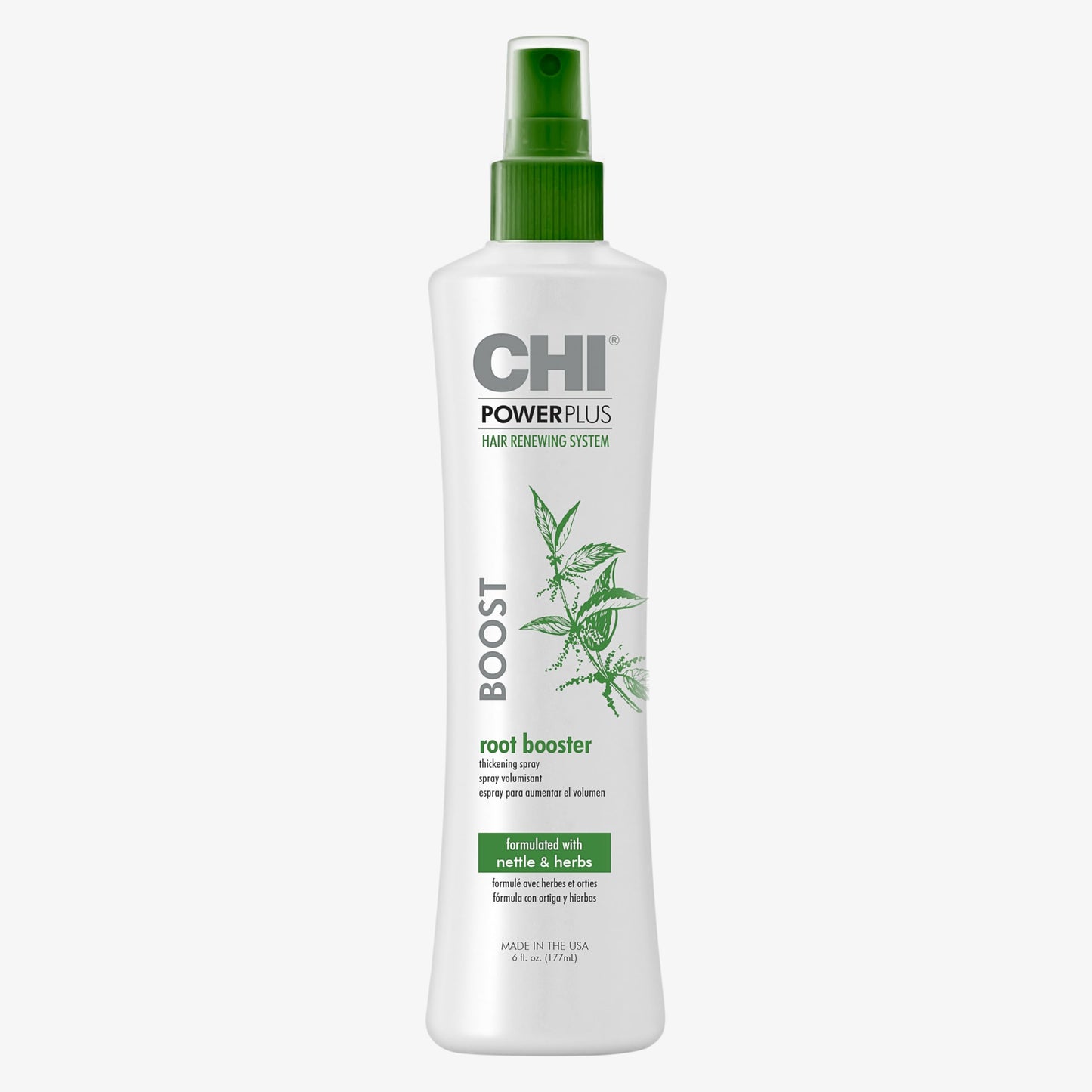 CHI PowerPlus Root Booster Thickening Spray, Volumizing Hair Mist For Thicker-Looking Styles, Increases Volume With A Touchable Feel, 6 Oz