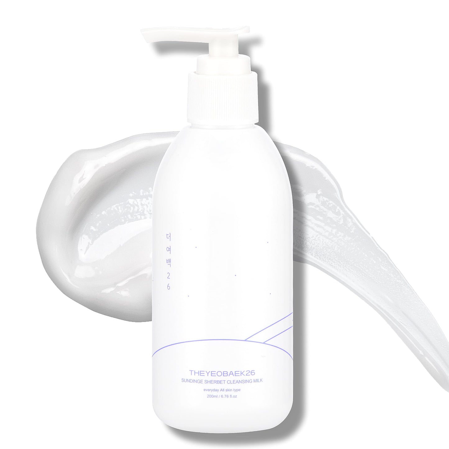 Korean Cleansing Milk for Face Gentle Facial Cleanser for Dry & Sensitive Skin, Hydrating Makeup Remover, 6.76 Fl Oz (200ml)