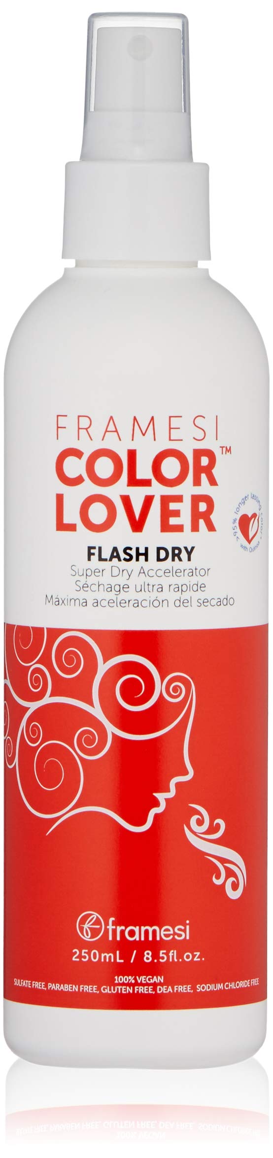 Framesi Color Lover Flash Dry Spray, 8.5 fl oz, Heat Protectant Spray for Hair, Blow Dry Accelerator, Quick Dry, Color Treated Hair