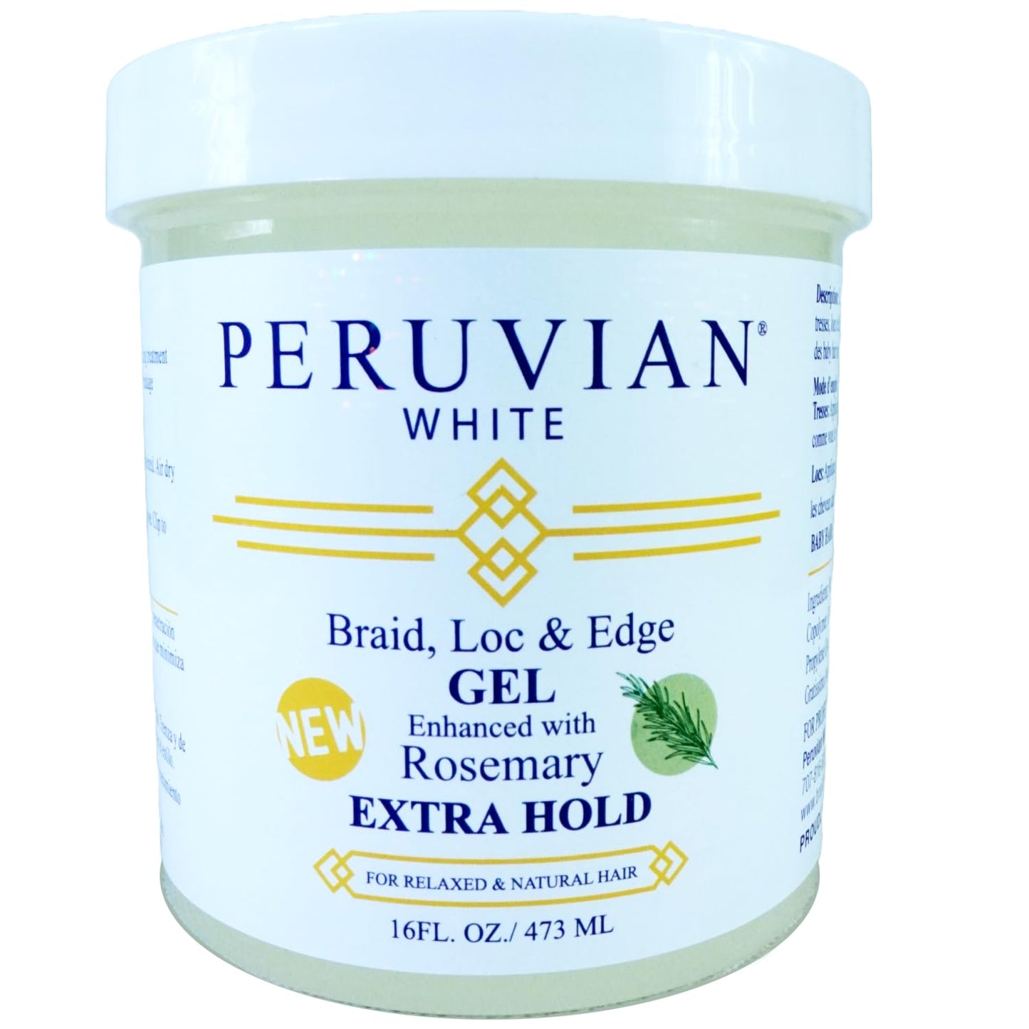 Braid, Loc, and Edge Gel EXTRA HOLD for Relaxed & Natural Hair, 16 oz. (Rosemary)
