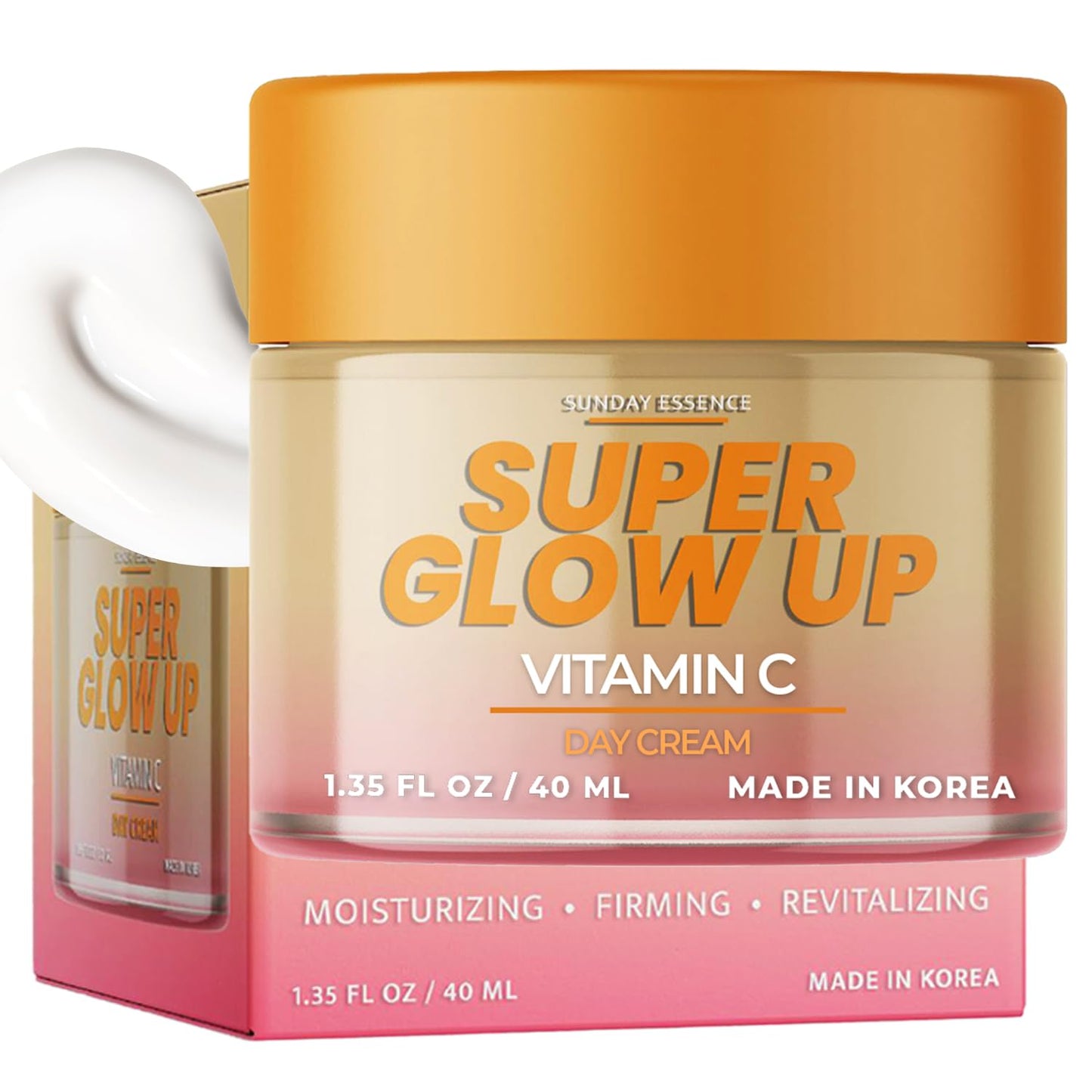 Vitamin C Day Cream - Dermatologist Tested, Anti- Aging, Korean Skin Care - Hydrates, Evens Skin Tone & Boosts Radiance - Clean Beauty, Vegan, Non-GMO, Cruelty-Free - 1 Pack