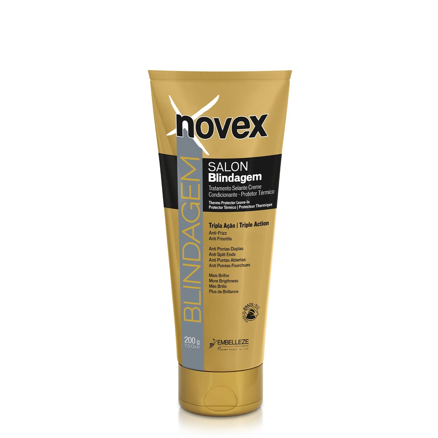 NOVEX Blindagem Thermal Protector Leave In - Heat Protectant - Smoothes the Hair by Controlling Excessive Frizz- Reconstructs the Hair Fiber - Long Lasting Effect (200g/7.0oz)