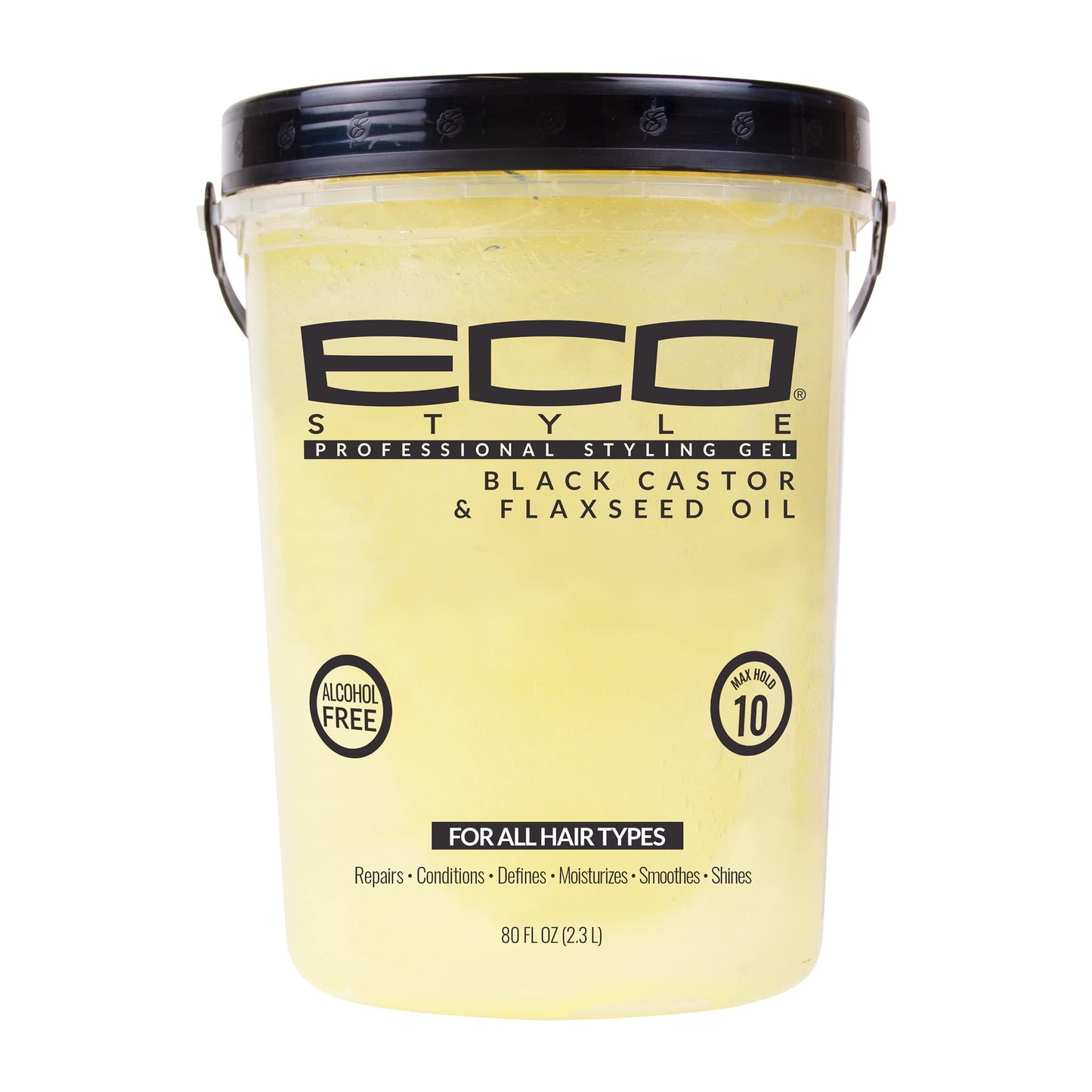 ECOCO eco Style Gel - Black Castor Flaxseed Oil for Unisex - 80 oz Gel