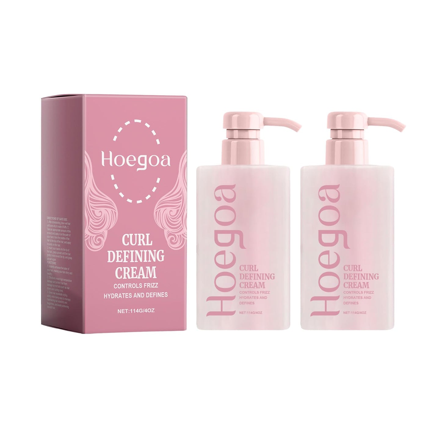 Curl Defining Cream, Curl Cream for Curly Hair Anti Frizz,Moisturizing, Smoothing for Curly & Wavy Hair(2PC)