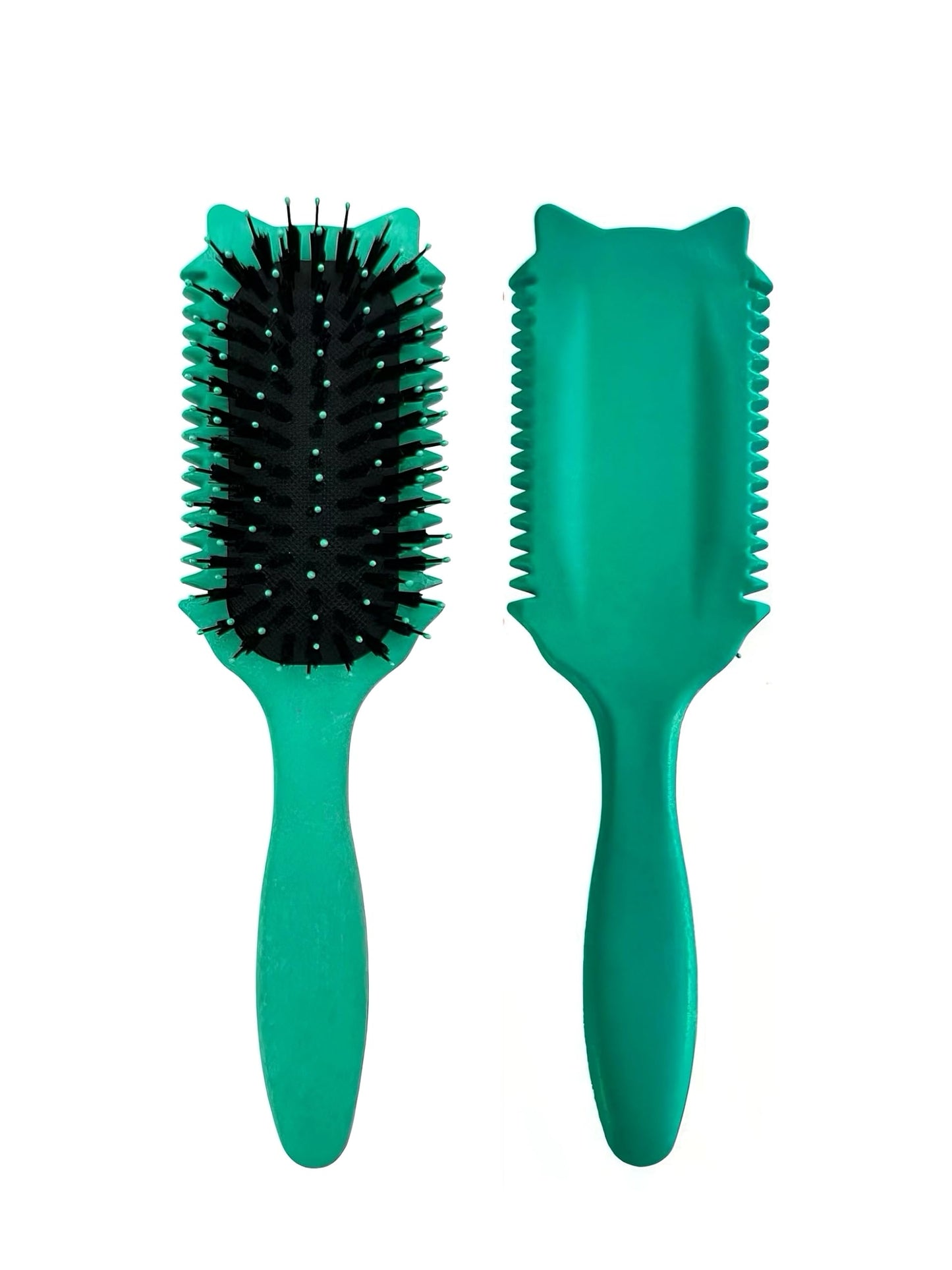 Curl Defining Brush,Brush Styling for Curly Hair Waves,Defining Hair Curls For Women and Girls,New Cat Head Shape,Green