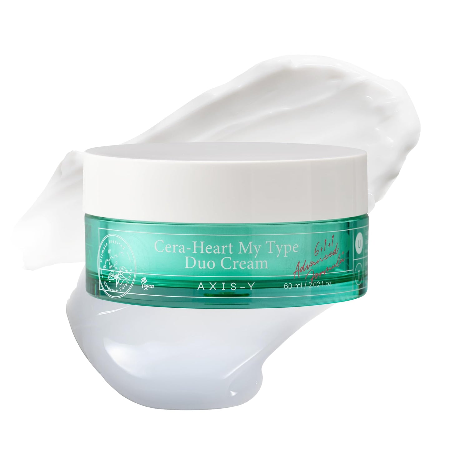 AXIS-Y Cera-Heart My Type Duo Cream with Heartleaf & Ceramide - Redness Relief & Moisture Skin Barrier Repair - Vegan Korean Skin Care Moisturizer Face Cream - 2.02 fl. oz.