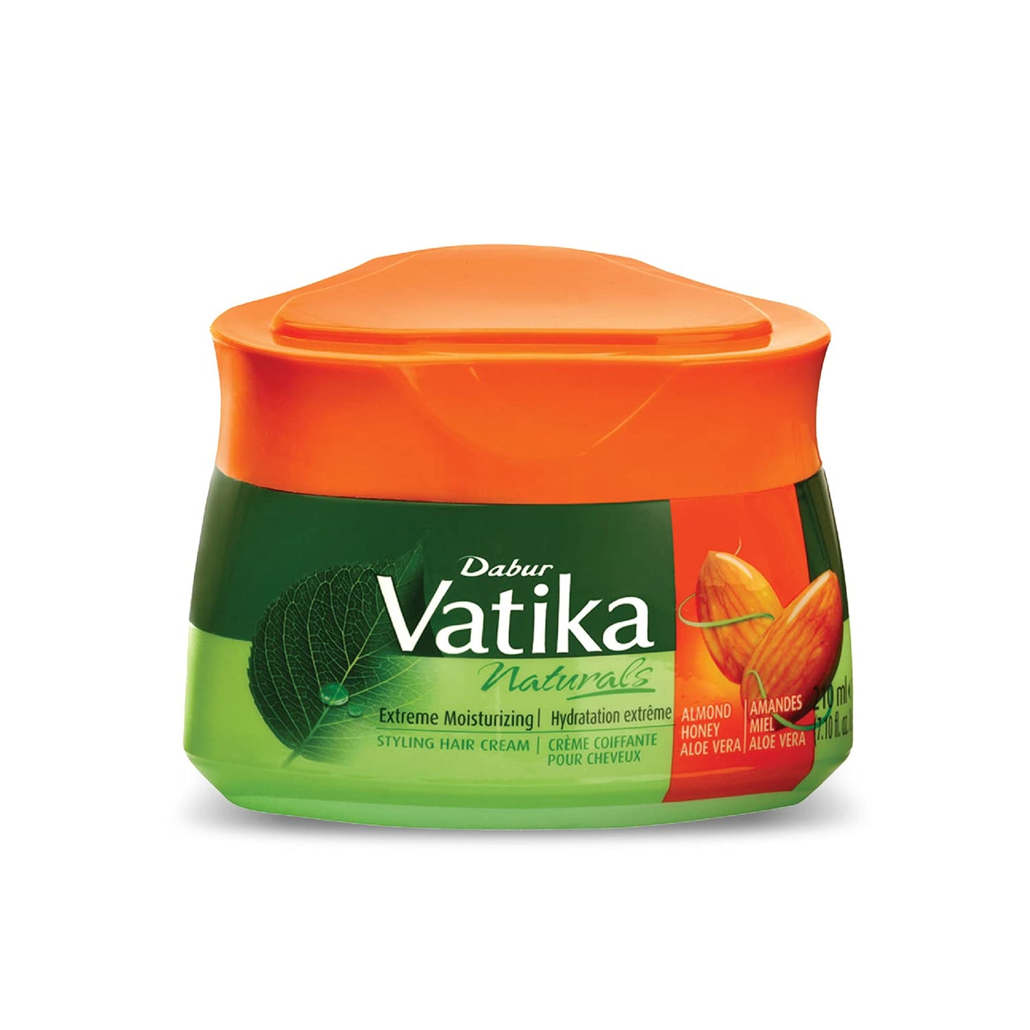 Vatika Naturals Styling Cream for Long, Curly, Dry, Color-treated Hair - with Coconut Blend, Hair Cream & Combing Cream for Frizz-Free, Hydrated Hair, Coconut & Hair Lotion - Almond - 210ml