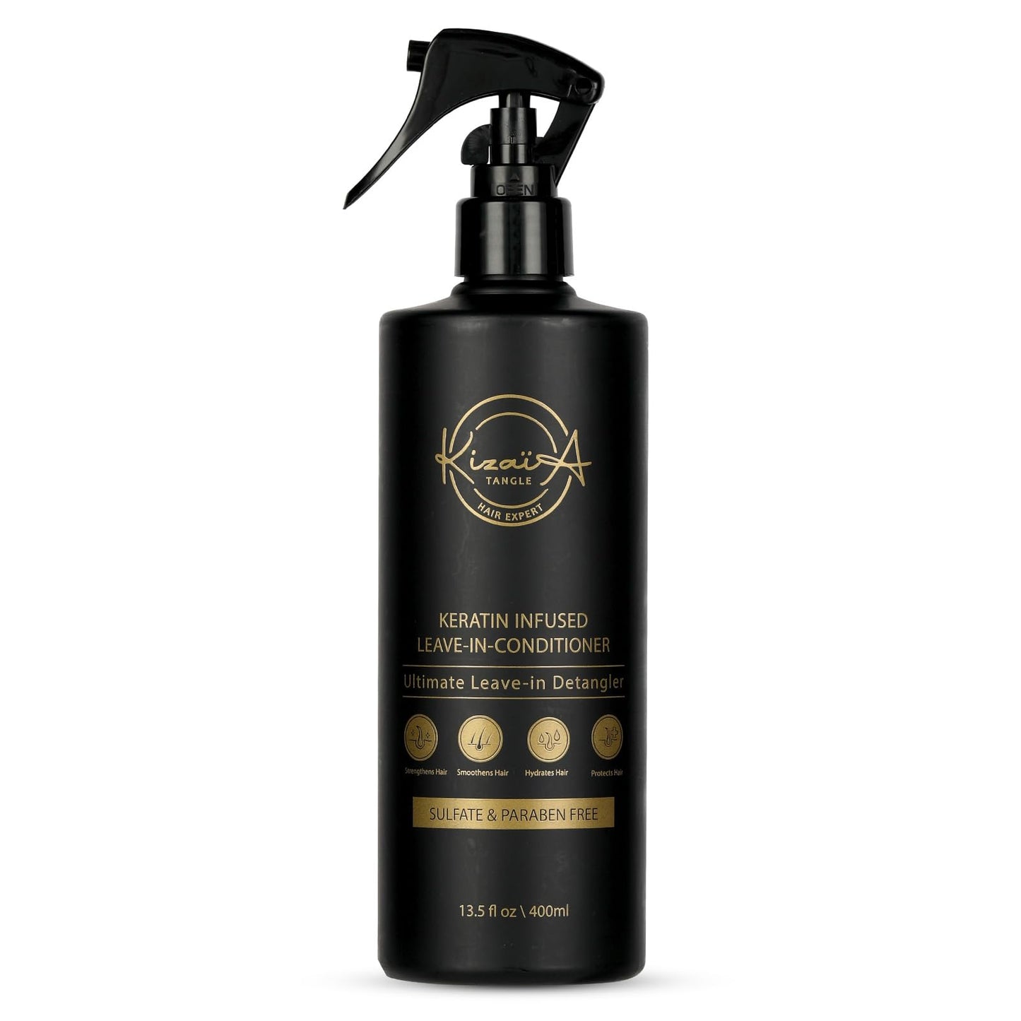 KizaiaCare Moisturizer & Leave-in Detangler Daily use for dry, tangle, matted, frizzy hair | Adds shine, and heat protection with Vitamin B5 | For all hair types, sulfate & silicone-free.