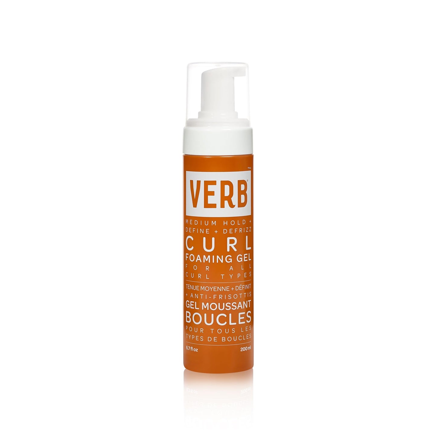 VERB Curl Foaming Gel Frizz Control Foaming Gel - For Waves, Curls and Coils - Defines + Enhances for Medium Hold Vegan, No Parabens or Harmful Sulfates