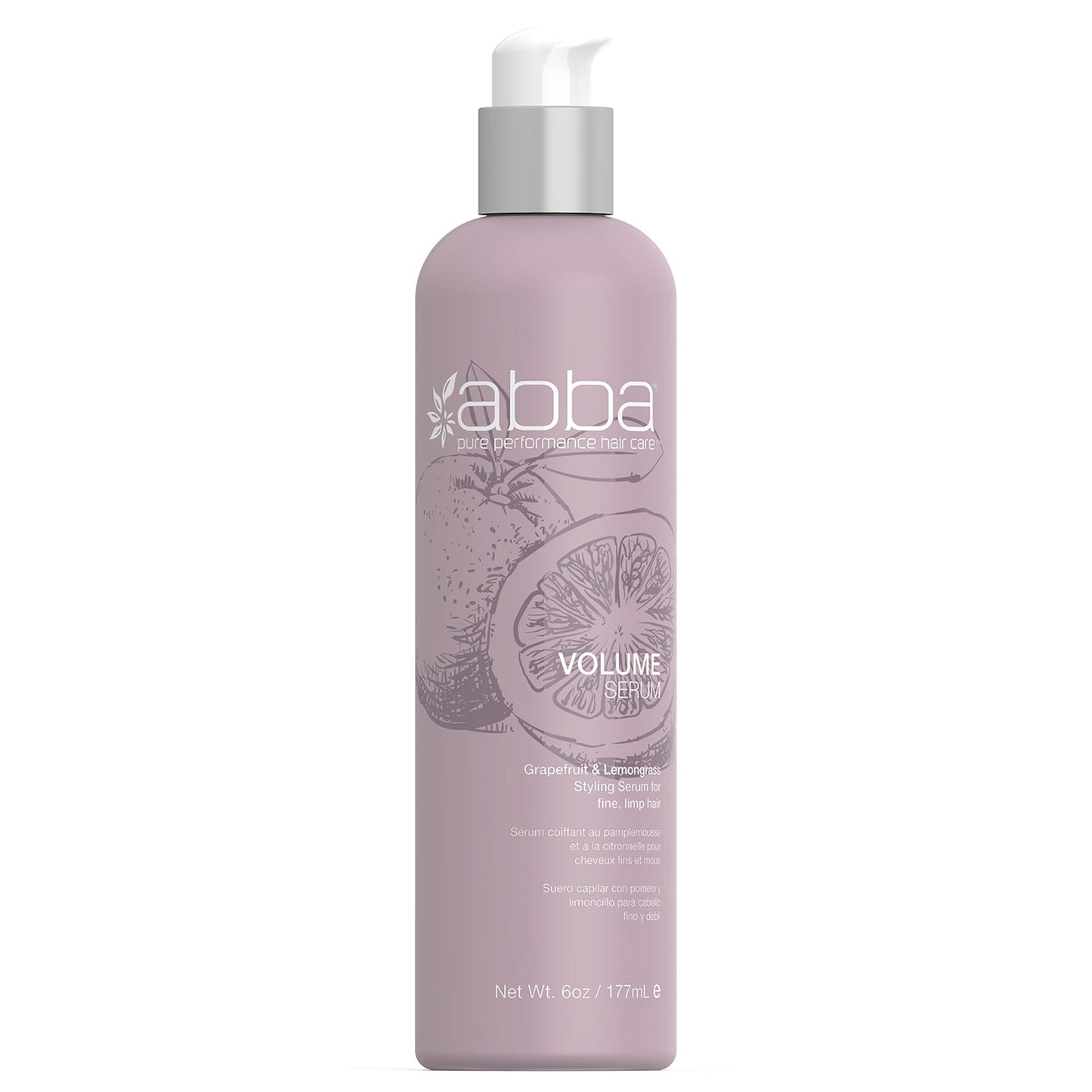 ABBA Volume Serum, Grapefruit & Lemongrass, 6 Fl Oz (Pack of 1)