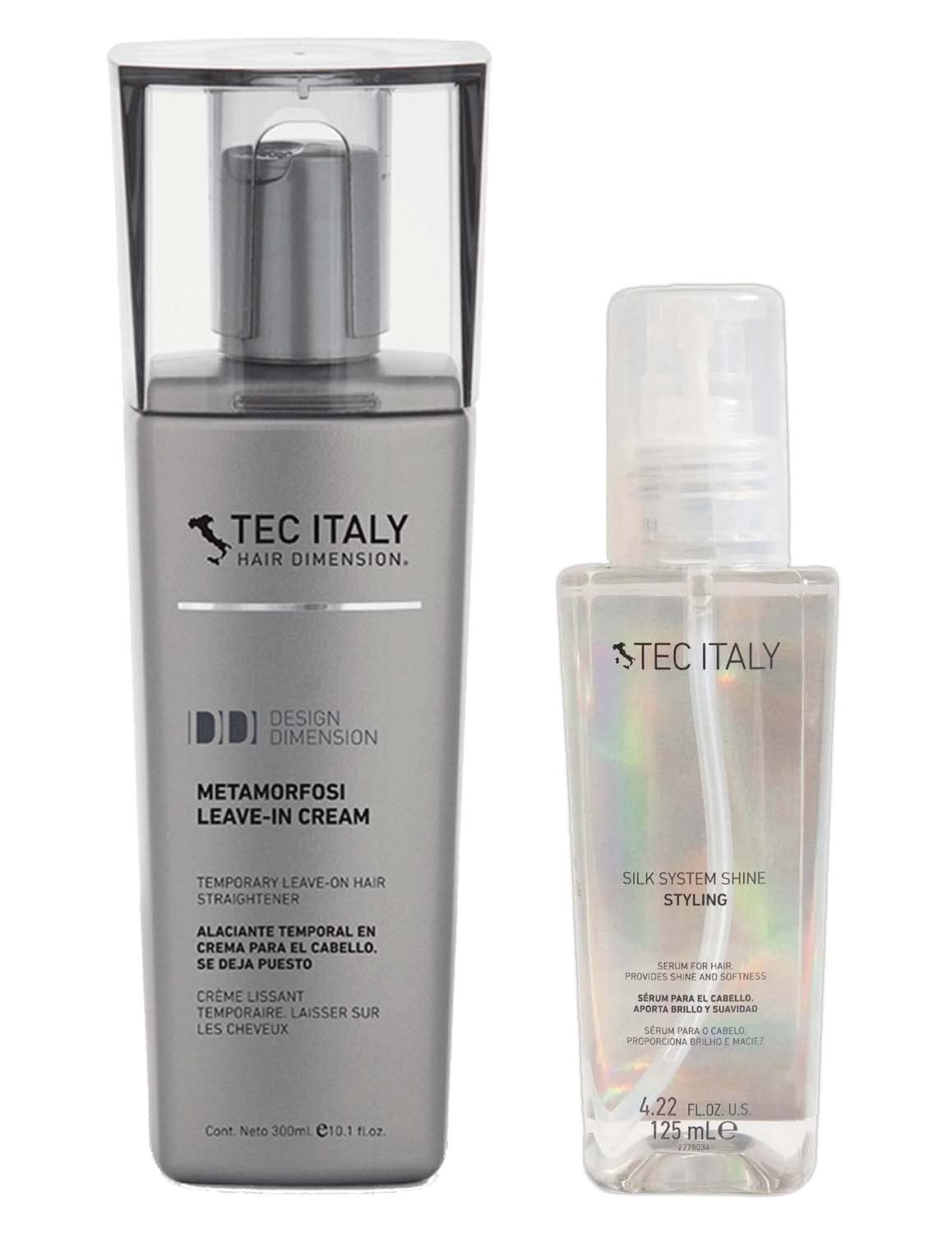 Tec Italy Frizz Hair Control Pack - Metamorfosi Leave in Cream & Silk System Shine