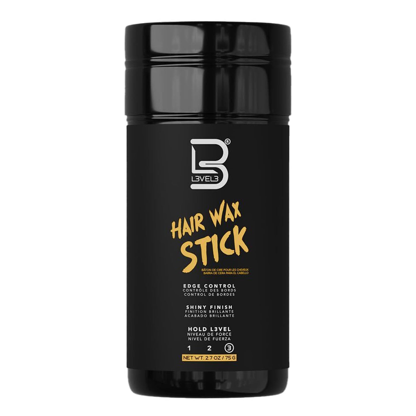 L3 Level 3 Hair Wax Stick 2.7 oz - Hair Smoothing Stick with Coconut Oil and Mineral Oil - Gives Hair a Sleek Polished Look with Edge Control