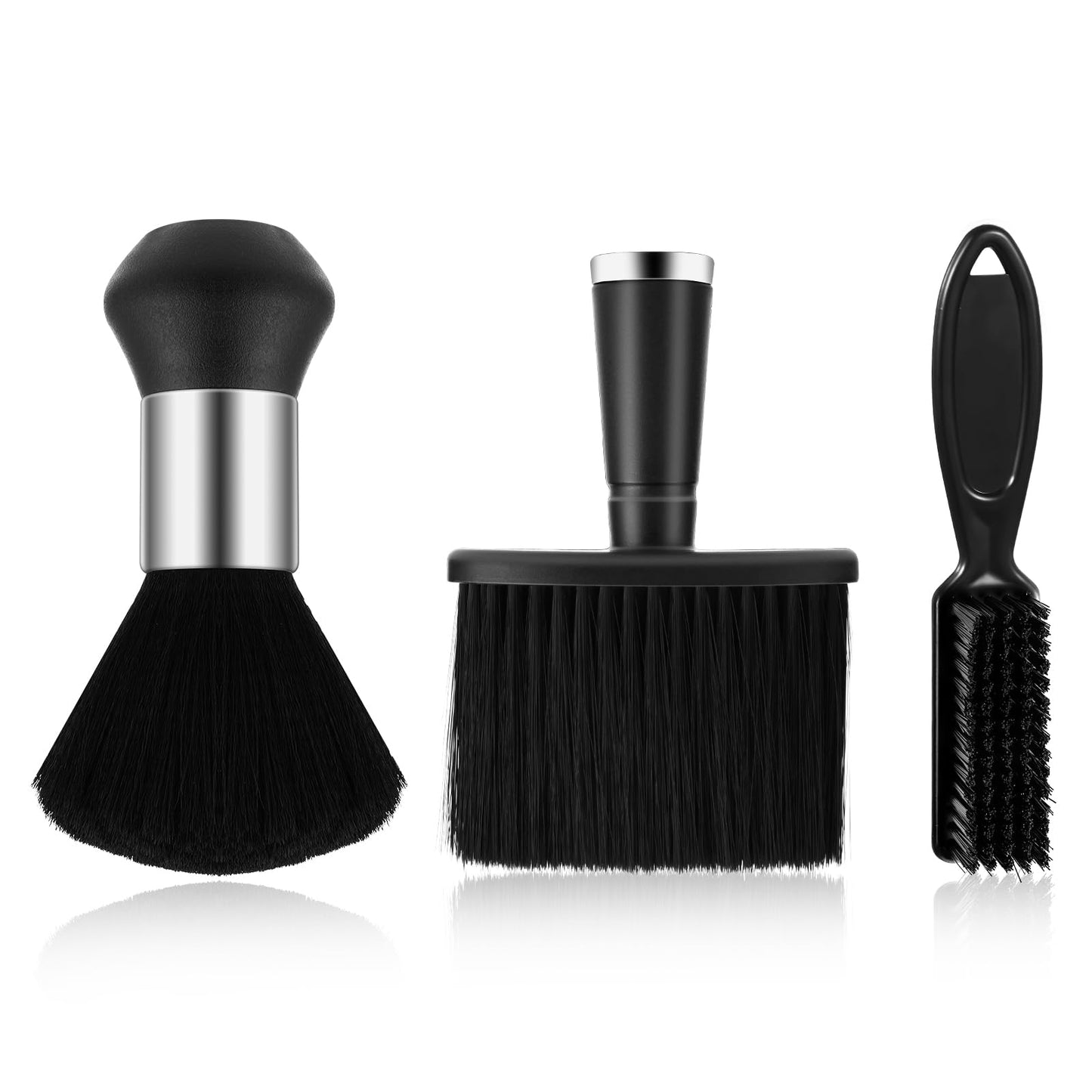 3 Pcs Neck Duster Black Soft Barber Brush Professional Nylon Neck Duster Barber Brush Trimmer Clipper Cleaner Brushes Accessories for Haircut Hair Styling Hair Cleaning Brushes Tool