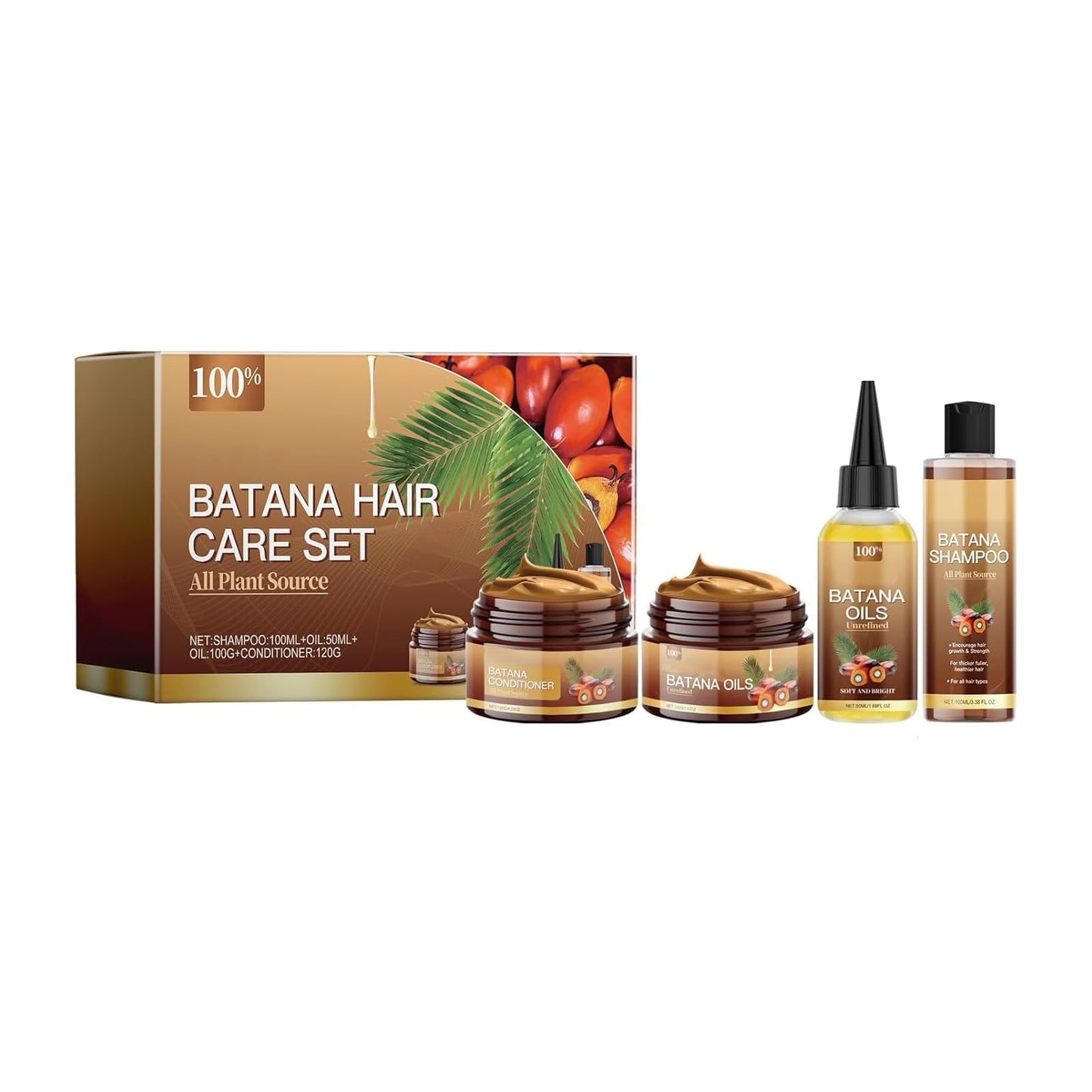 Batana Oil Hair Care Set, 100% Unrefined Oil Organic,batana oil Hair Mask,Hair Shampoo,Hair conditioner for Hair Growth Hair Loss Hair Split