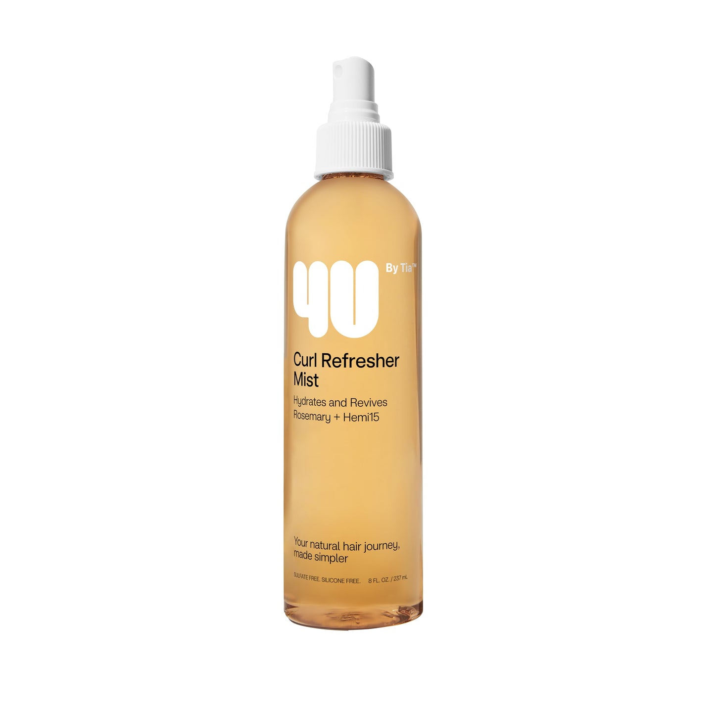 4U by Tia Curl Refresher Mist for Curly, Kinky, Coily 3A-4C Hair - Rosemary and Hemi 15, 8 fl oz