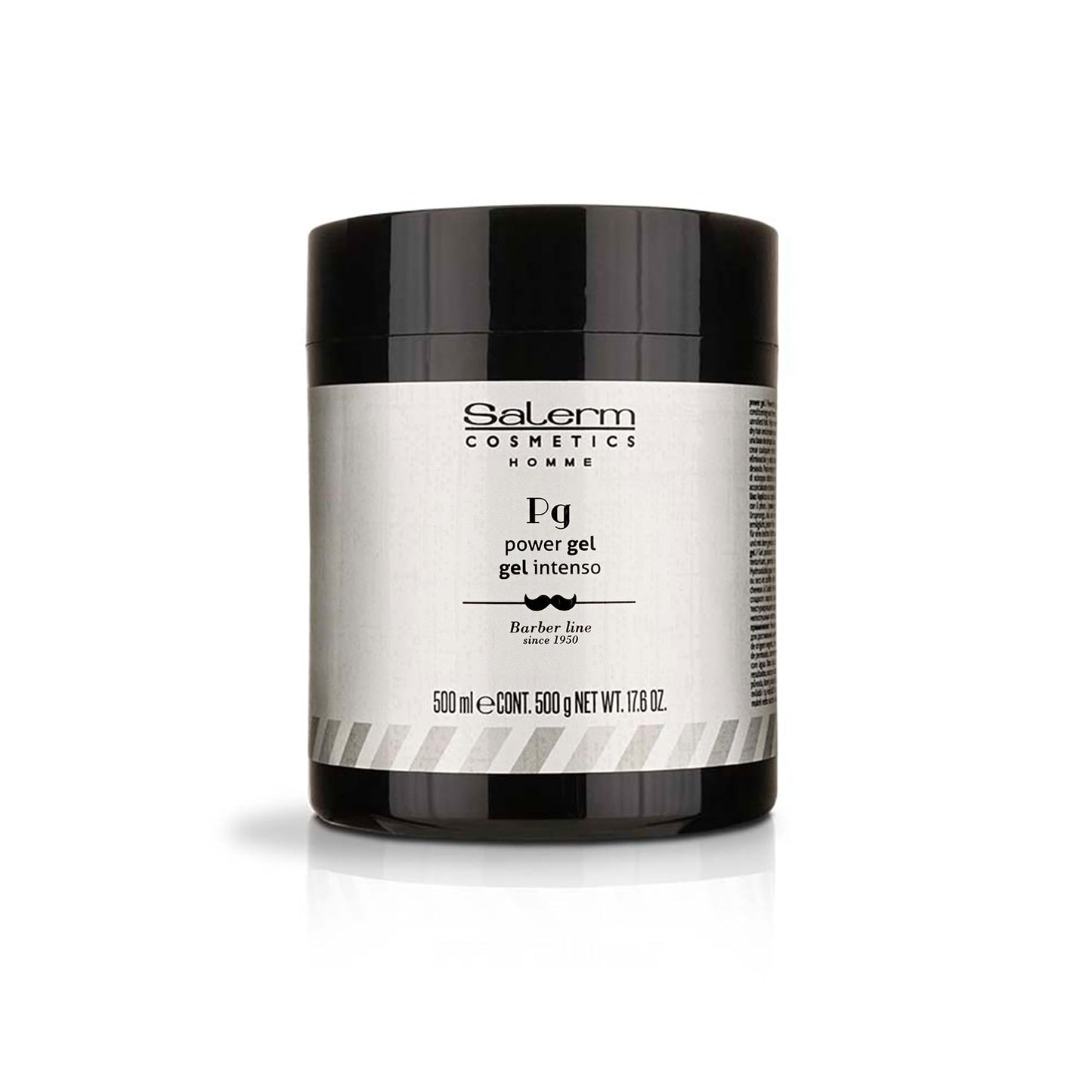 SALERM - Men's Hair Styling Gel - Homme Barber Line - 500 ml - Intense Hold Blue Gel - Hydrating and Texturizing - Keeps Hair Styled Longer - Alcohol-Free Formula