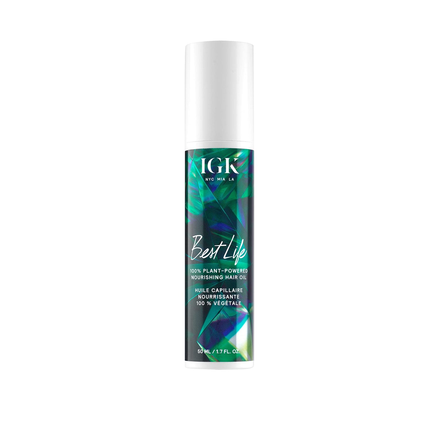 IGK BEST LIFE 100% Plant Powered Nourishing Hair Oil | Smooth + Soften + Heat Protectant | Vegan + Cruelty Free |