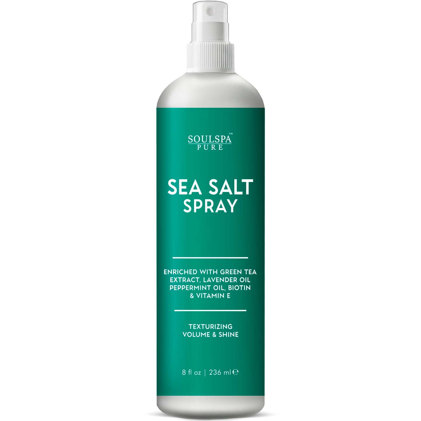 Sea Salt Spray for Hair Men & Women - with Biotin, Peppermint & Lavender Oil - Textured Hairstyles, Curl-Defining, Beach Waves, for Volume & Shine - 8 fl oz