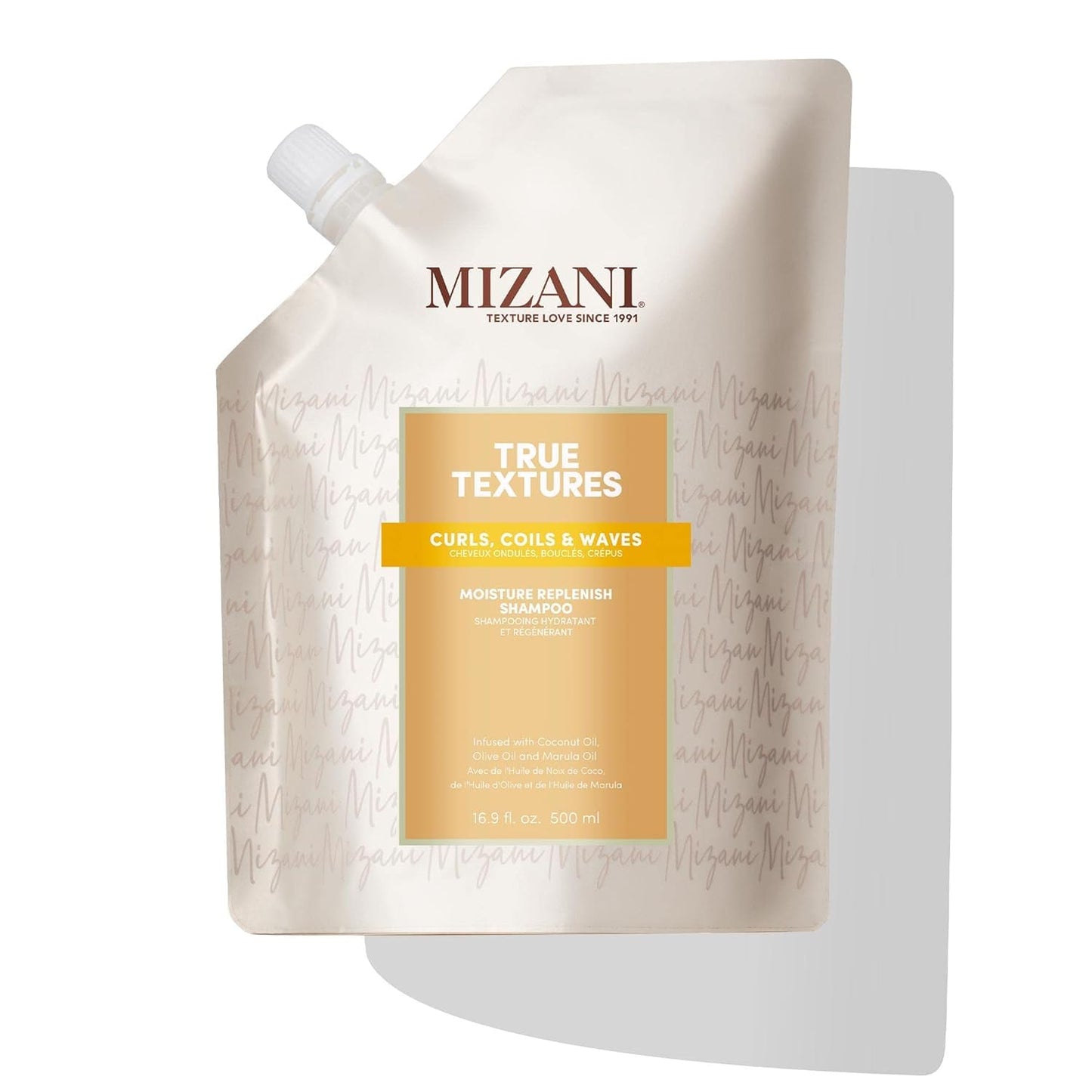 MIZANI True Textures Moisture Replenish Shampoo For Curly Hair - Smooths & Hydrates With Coconut Oil, Sulfate & Paraben-Free