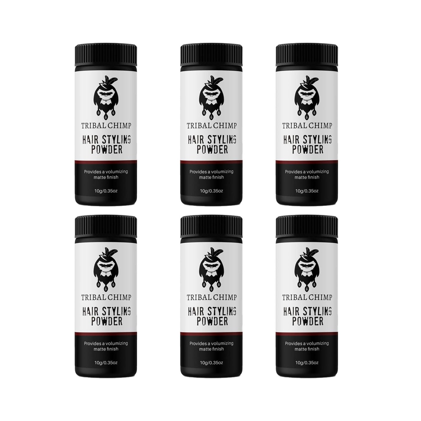 Hair Styling Powder, All-day Invisible Hold Hair Volumizer and Texture Powder for Men and Women, Styling Powder with Matte Finish - 6-Piece Set, 10g