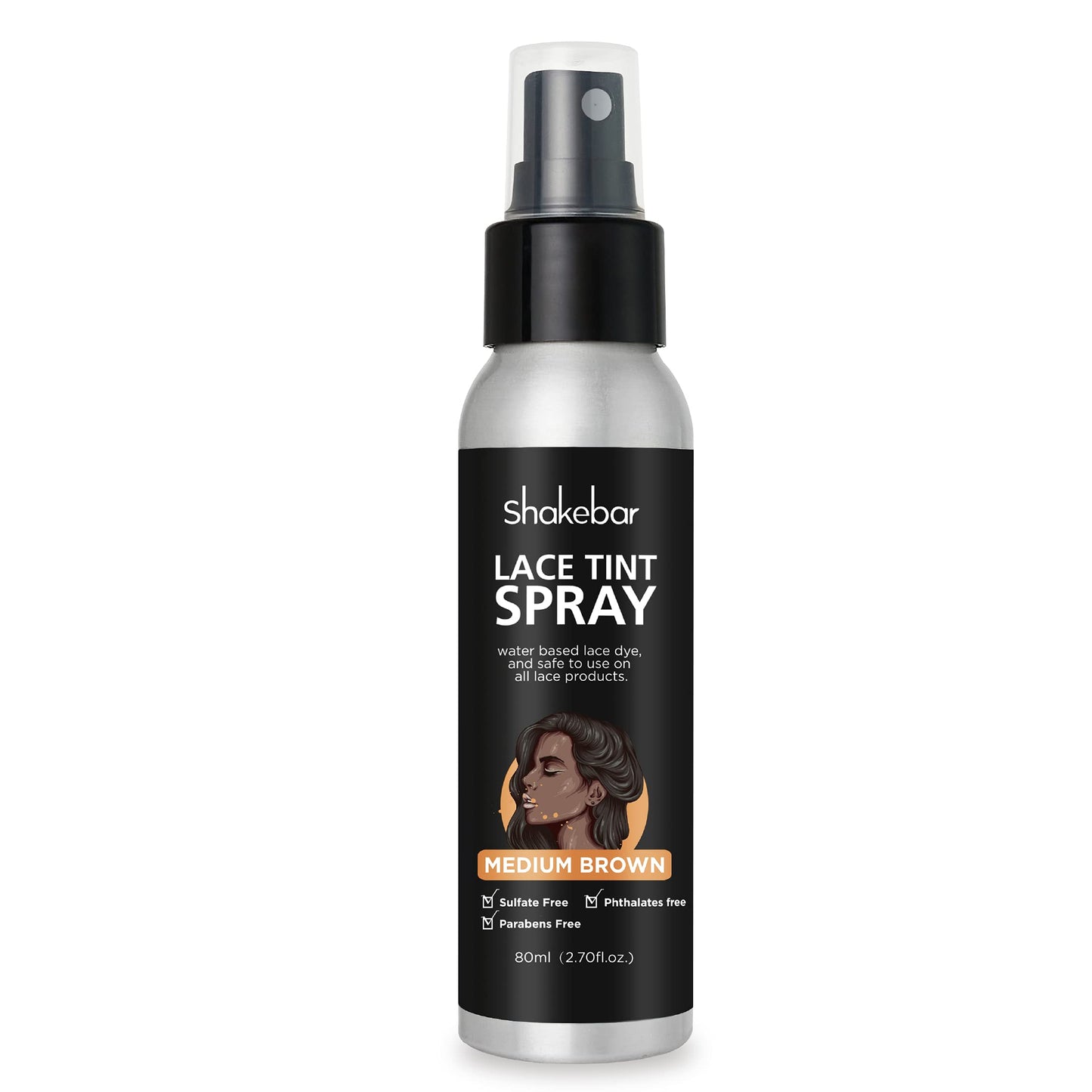 Lace Tint Spray for Wigs, 2.7 Fl Oz Medium Brown Shade, Quick Dry Formula for Even and Natural Look