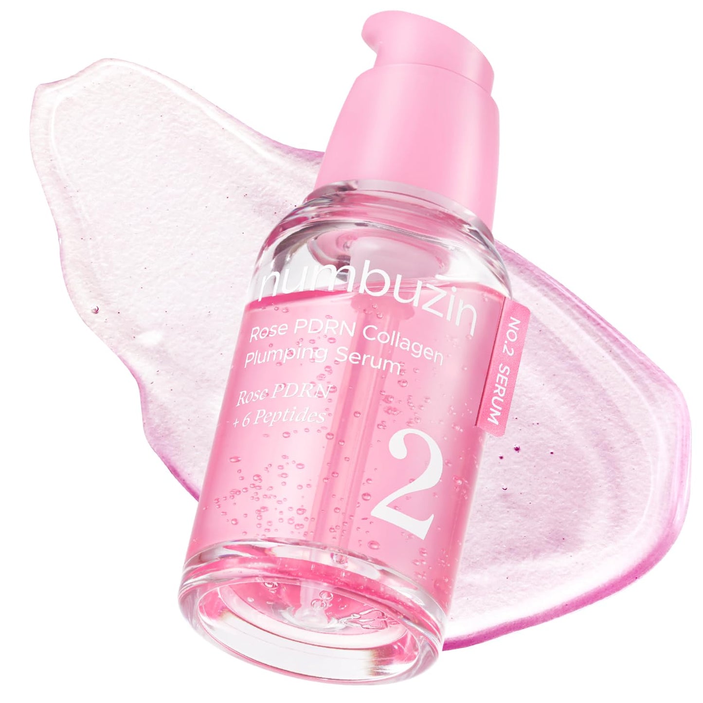 numbuzin No.2 Serum | Rose PDRN Collagen Plumping Serum | Glowing, Hydrating, Firming, Korean Skincare | Collagen, Peptides, PDRN | for Dry, Combination skin | 1.01 fl.oz.