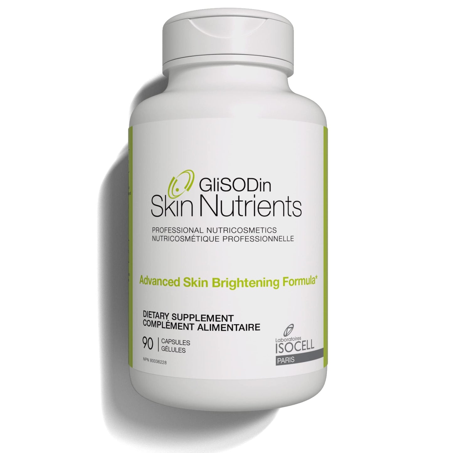 Glisodin Skin Nutrients Advanced Skin Brightening Formula for Brighter, Clearer, and Firmer Complexion Helps Reduce Blemishes - 90 Capsules