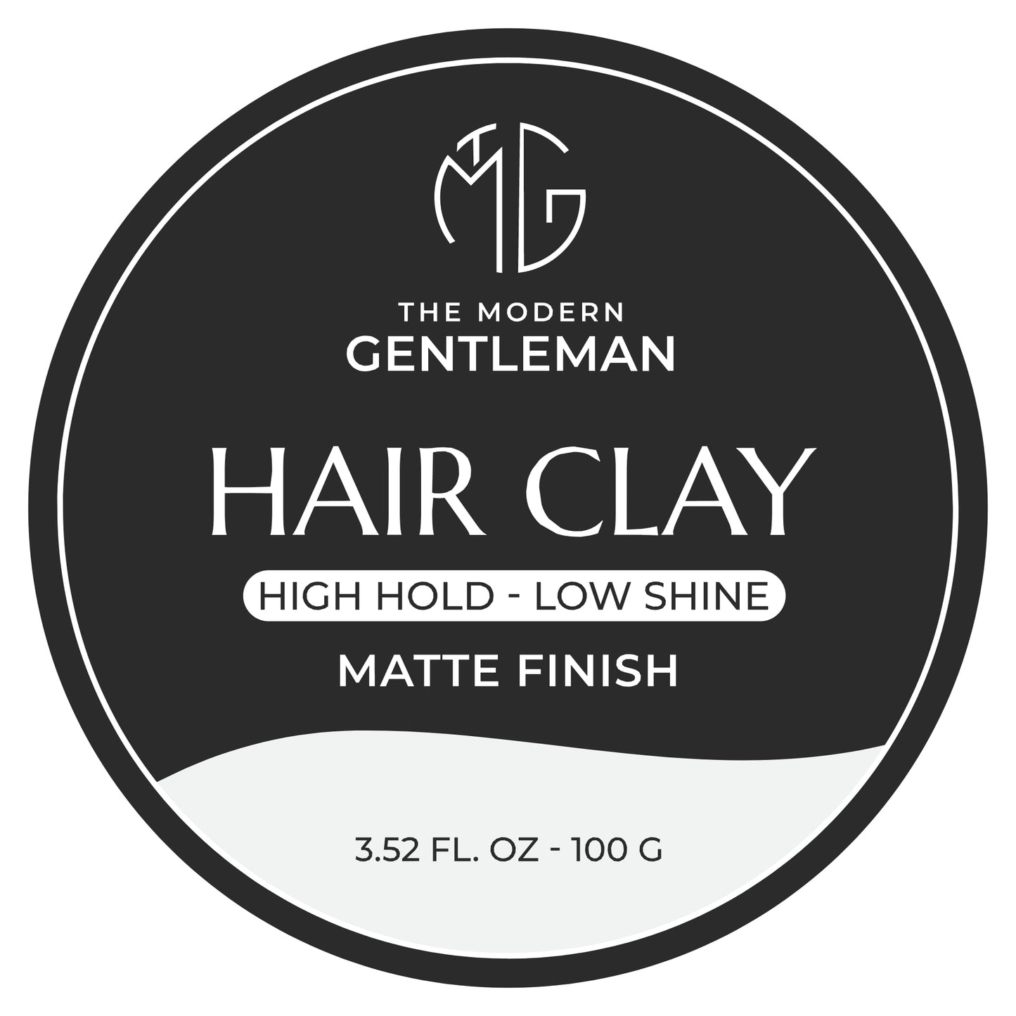 Hair Clay - High Hold, Low Shine, Matte Finish - Premium Barber Grade Men's Hair Styling Clay, 3.52oz