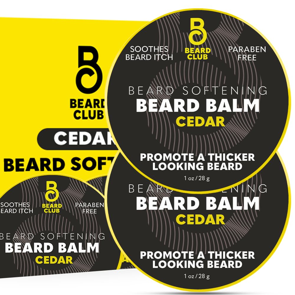 The Beard Club Cedar Beard Butter - Men's Styling Balm, Softener, Moisturizer, and Leave-In Conditioner - Beard Wax - 2oz