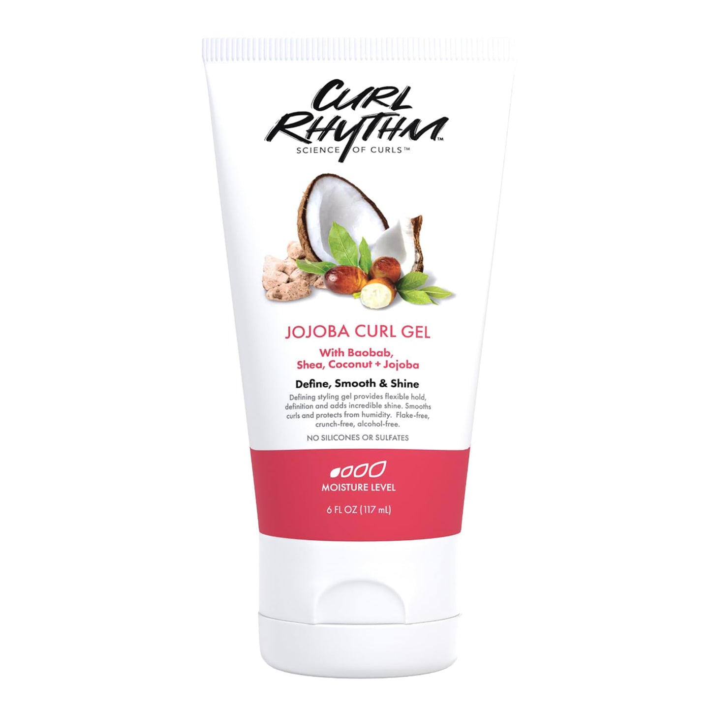 Jojoba Curl Gel - Defining Hair Gel for Bouncy, Nourished Curls - Curly Hair Styling Gel with Shea and Coconut - Sulfate Free - 6 oz