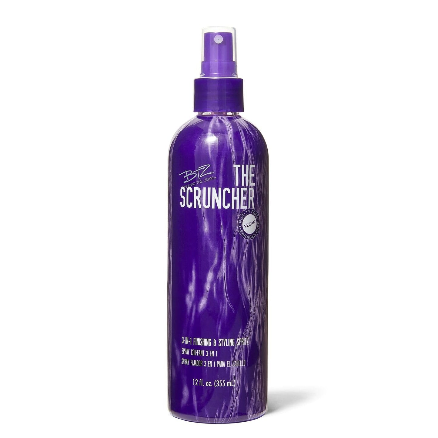 BEYOND the Zone The Scruncher 3in1 Spray, Defines curls and waves, Natural Organic Extracts, 12 Oz