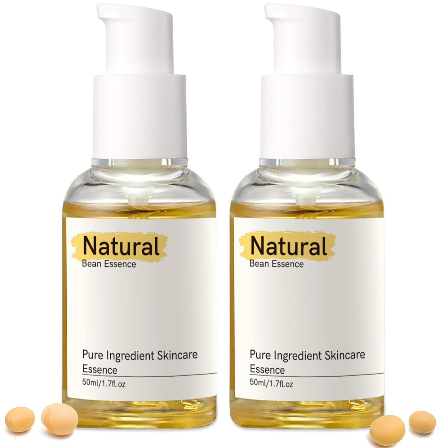 Bean Essence, 2 Pack Gentle Mild Exfoliating Hydrating Essence With Hyaluronic Acid Serum for Face Korea Skin Daily Care Hydrates & Plumps Dry Skin, 1.7OZ