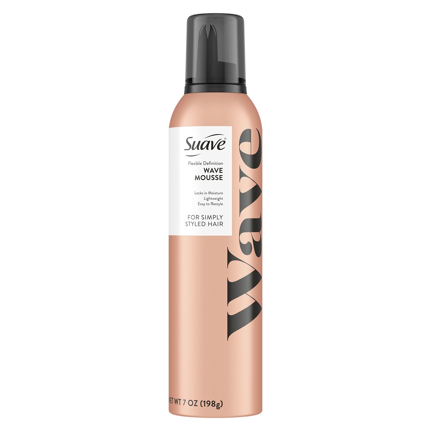 SUAVE Simply Styled Lightweight Hair Mousse, Wave Mousse Locks in Moisture for Crunch Free Curls 7 oz