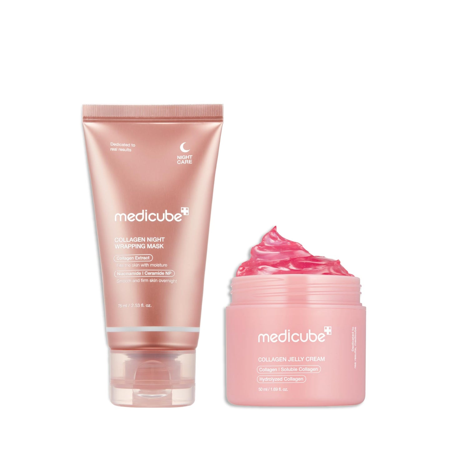 MEDICUBE Korean Collagen for Beginner: Collagen Overnight Wrapping Peel Off Facial Mask Pack and Collagen Jelly Cream (1.69 Fl Oz (50ml))