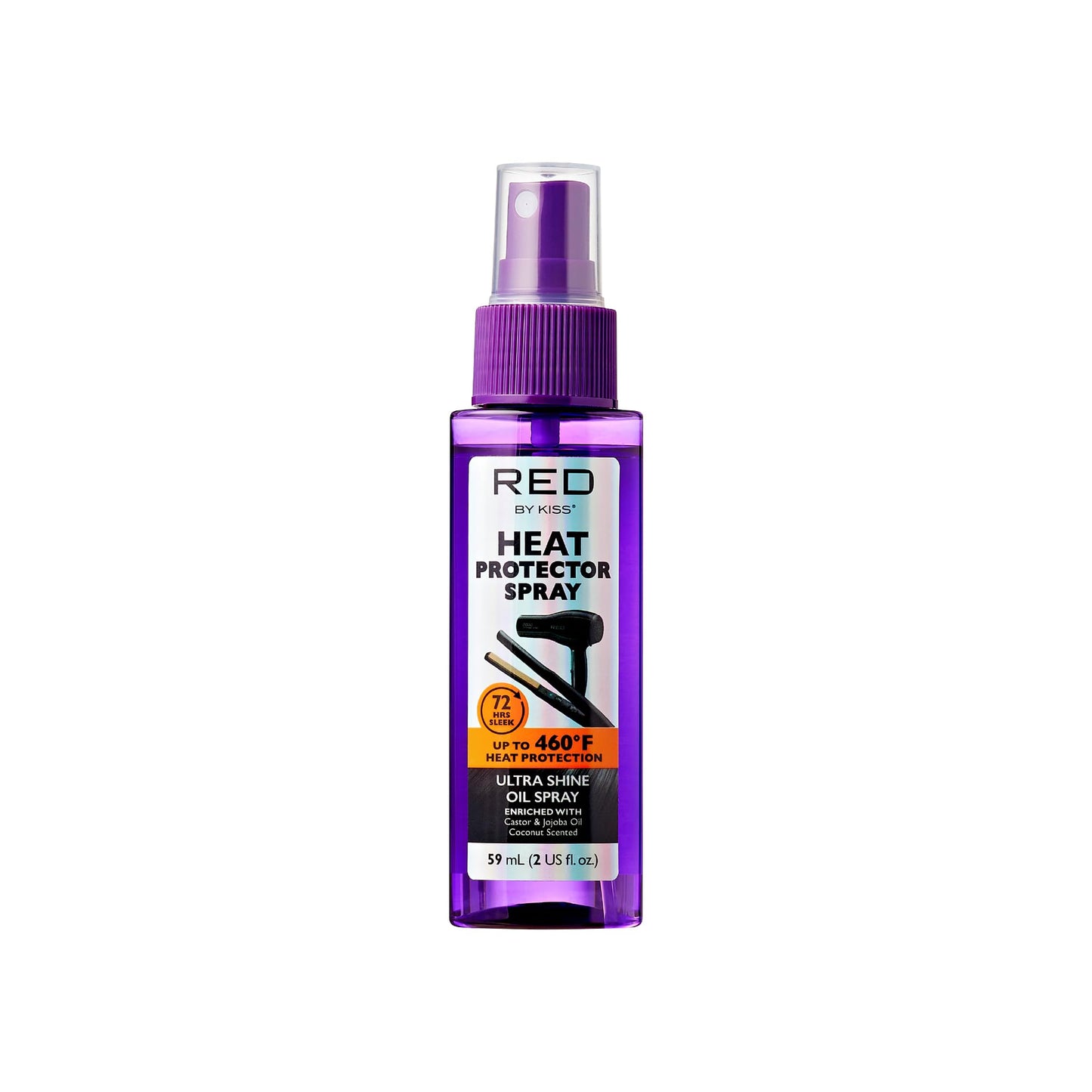 Red by Kiss Heat Protector Spray for Thermal Protection, Anti-Frizz, Ultra Shine, and Hydration - Protects Hair Up To 460¡F (2 Fl Oz)