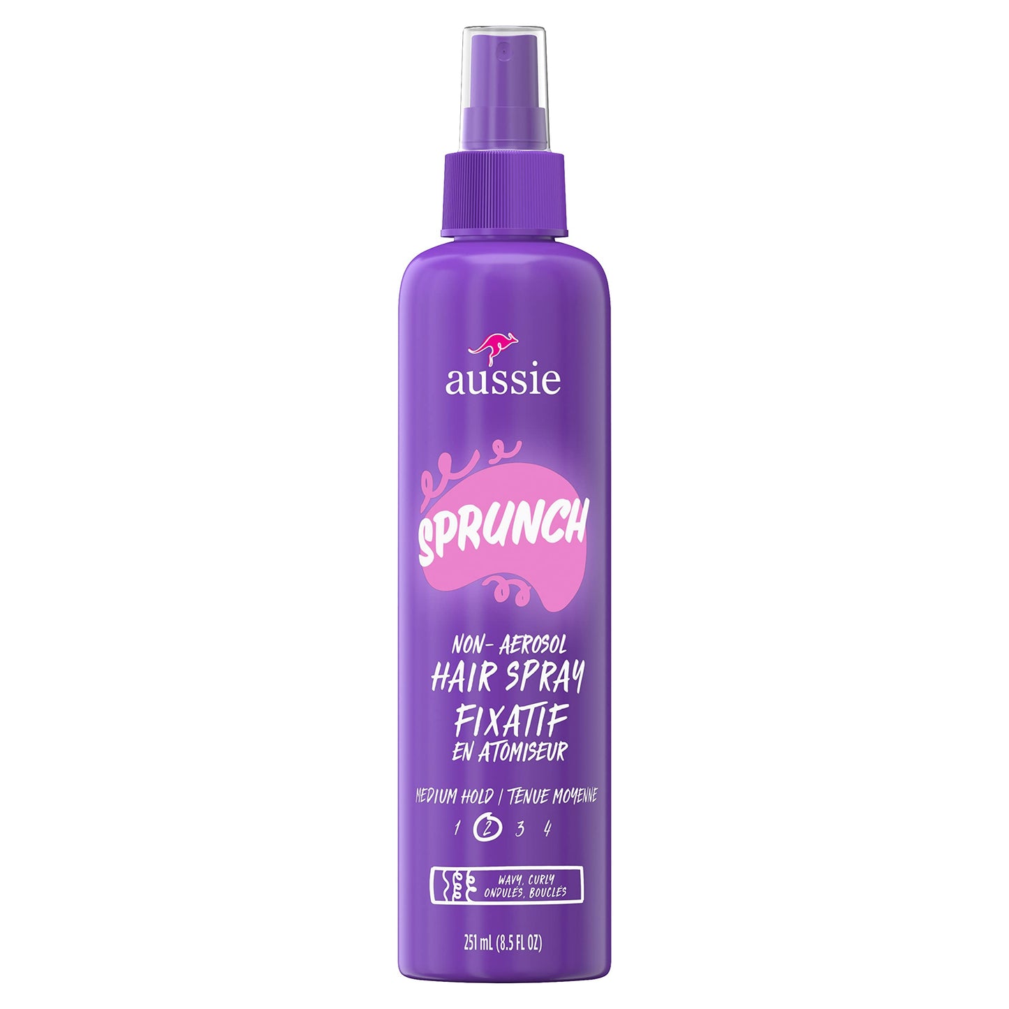 AUSSIE Sprunch Non-Aerosol Hair Spray for Curly Hair and Wavy Hair, 8.5 fl oz