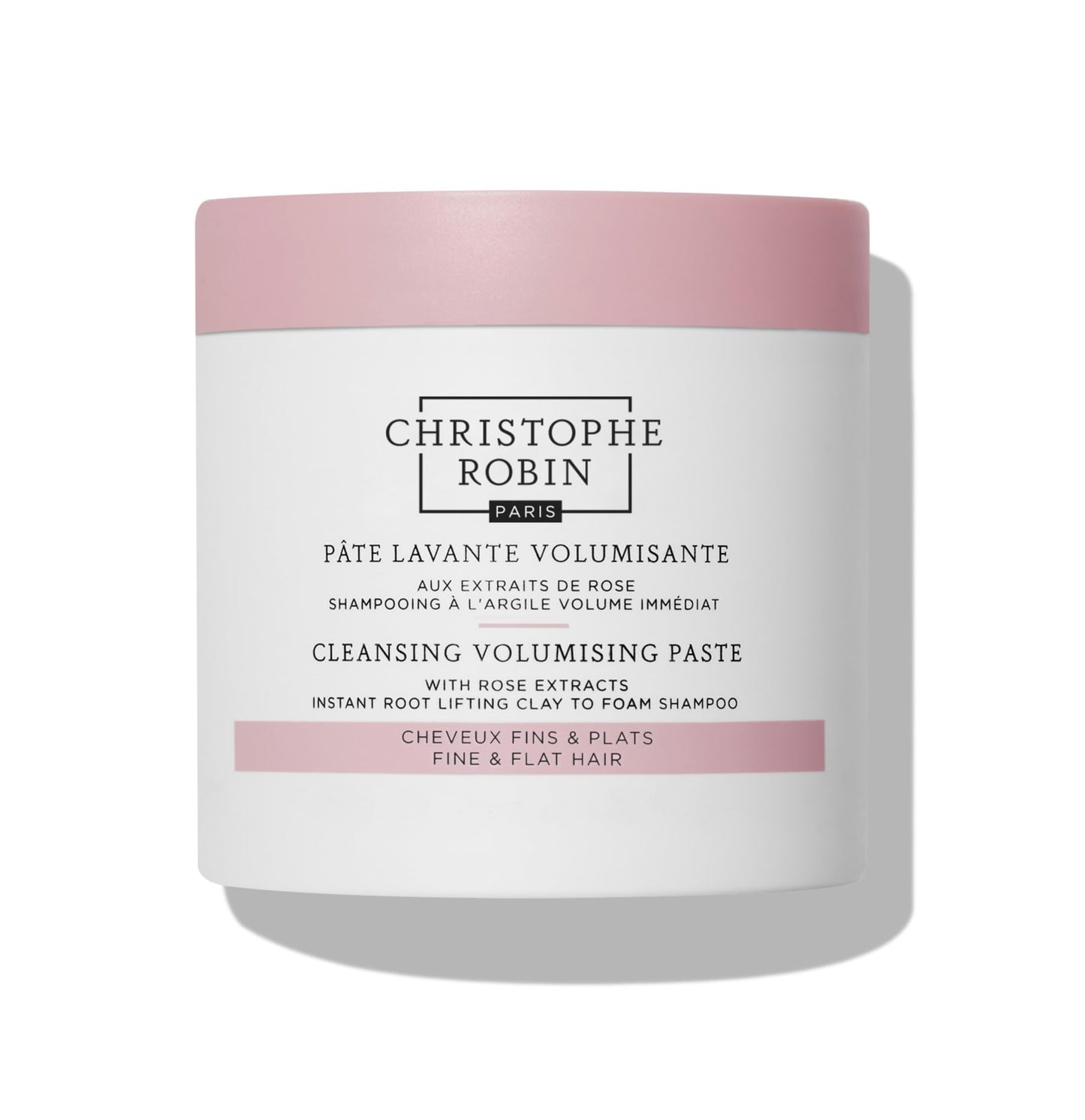 Christophe Robin Cleansing Volumizing Paste Shampoo with Rassoul Clay Rose Extracts Unisex Paste for Fine, Thin, and Flat Hair Color Safe - Travel Size 2.5 fl. oz