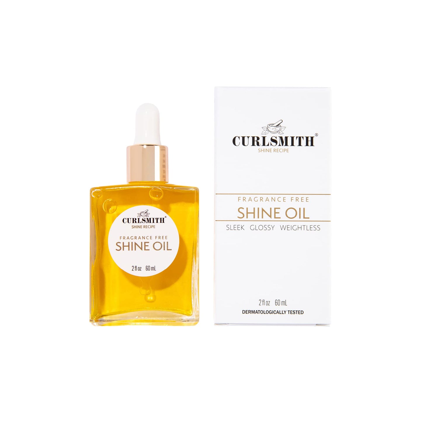 CURLSMITH Shine Oil, Sensitive, Fragrance Free, for All Curl and Hair Types, Vegan, 2 fl oz