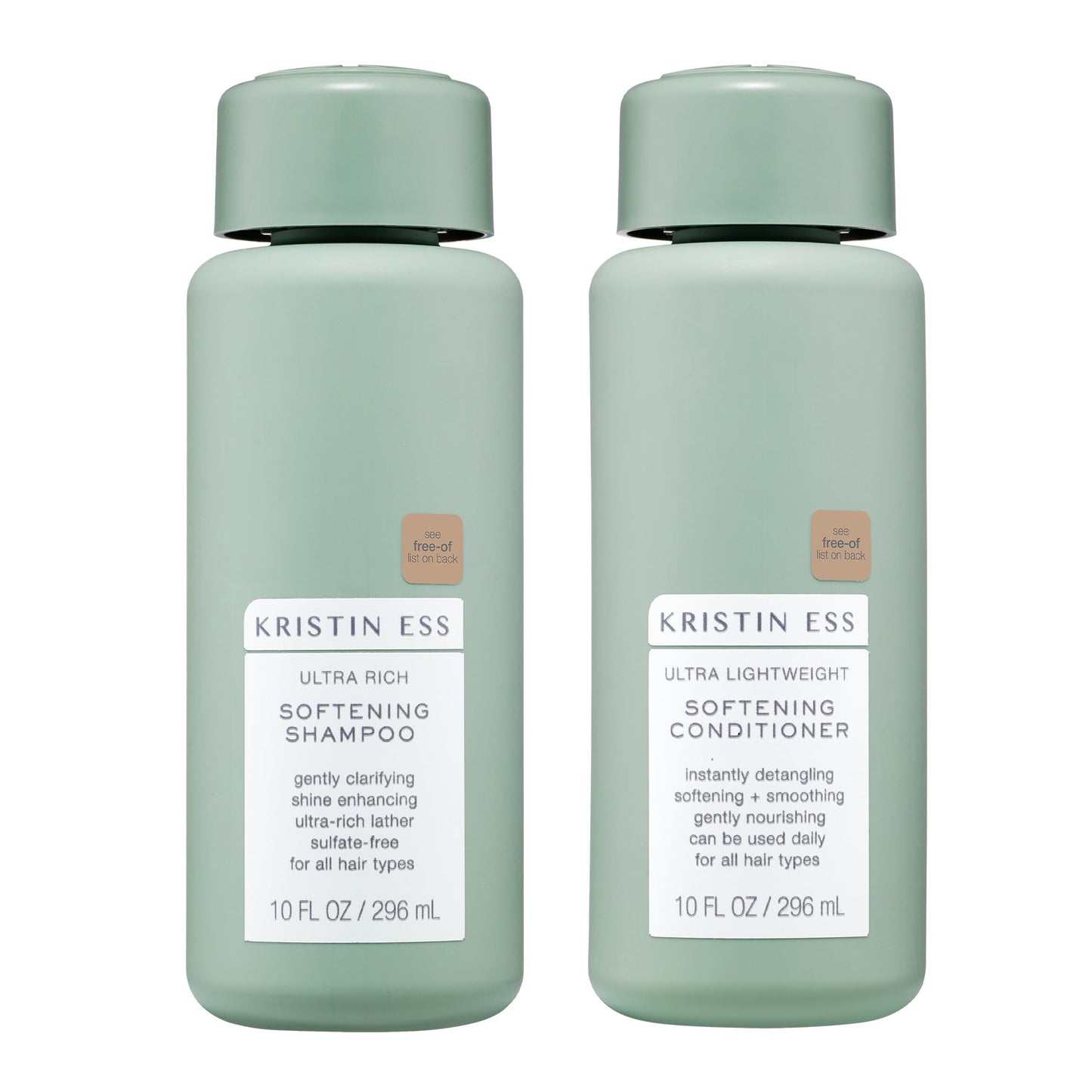 Kristin Ess Hair Softening Moisture Repair Shampoo and Conditioner Set for Curly + Thick Hair Sulfate Free + Color Safe + Gentle - Anti-Frizz - Deep Conditioner for Color Treated & Dry Damaged Hair