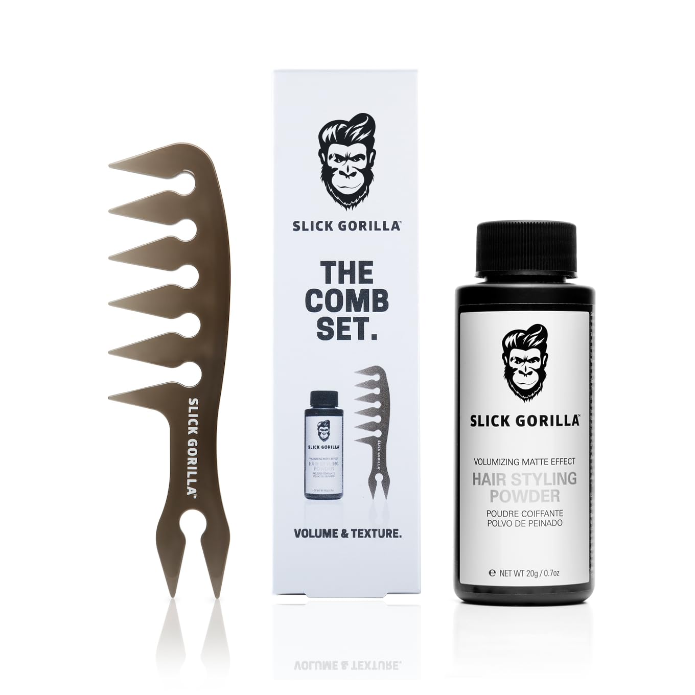 Slick Gorilla Comb Set (Hair Styling Powder 20g + Comb)