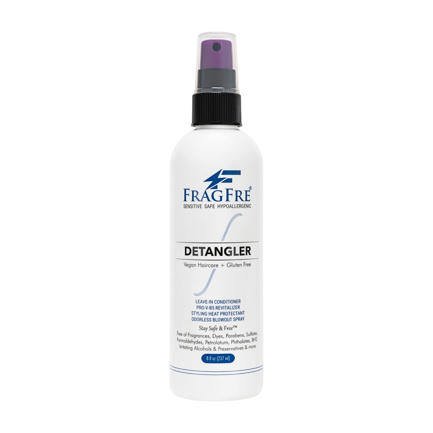 Hair Detangler Spray, 8 oz - Leave in Conditioner for Sensitive Skin and Scalp - Styling Heat Protectant Spray - Gluten Free Vegan Cruelty Free