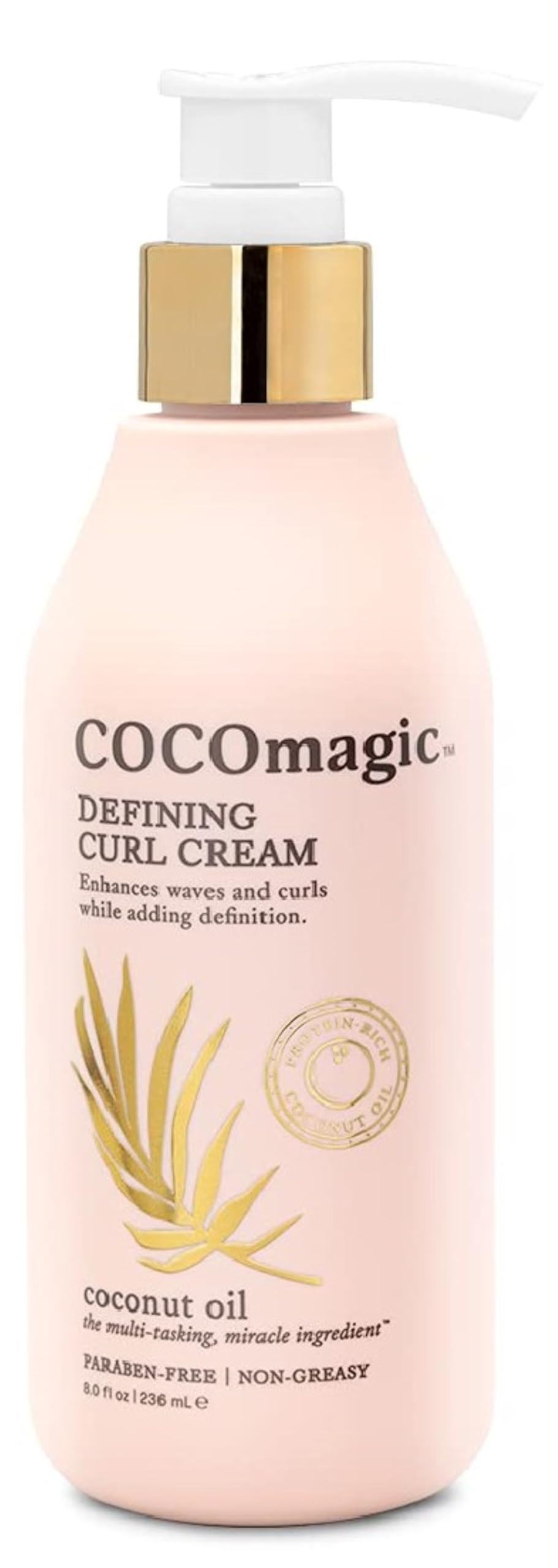 Cocomagic Defining Curl Cream | Extra Frizz Control | Protects Against Split Ends and Breakage | Paraben Free, Cruelty Free, Made in USA (8 oz)