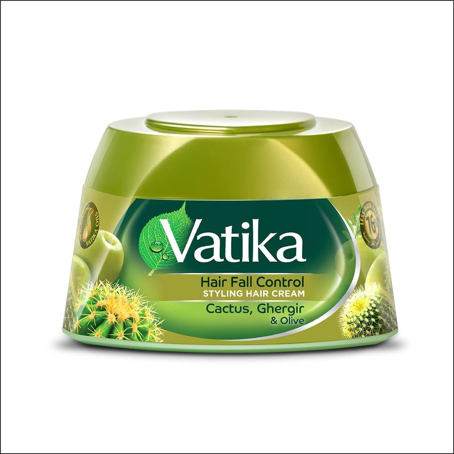 Vatika Naturals Hair Fall Control Styling Hair Cream | Natural Extracts of Cactus, Ghergir & Olive with Nourishing Vatika Oils - 140 ml