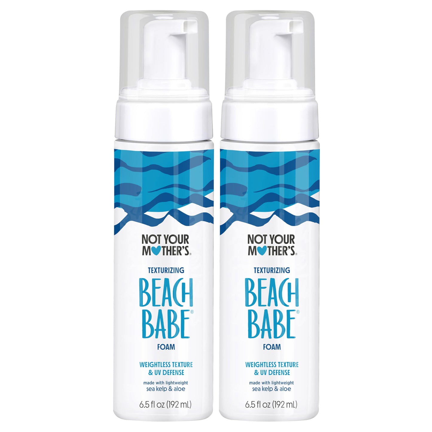 Not Your Mother's Beach Babe Texturizing Foam (2-Pack) - 6.5 fl oz Each - Crunch-Free Texture and Touchable Waves with UV Defense - Conditions & Hydrates for All Hair Types