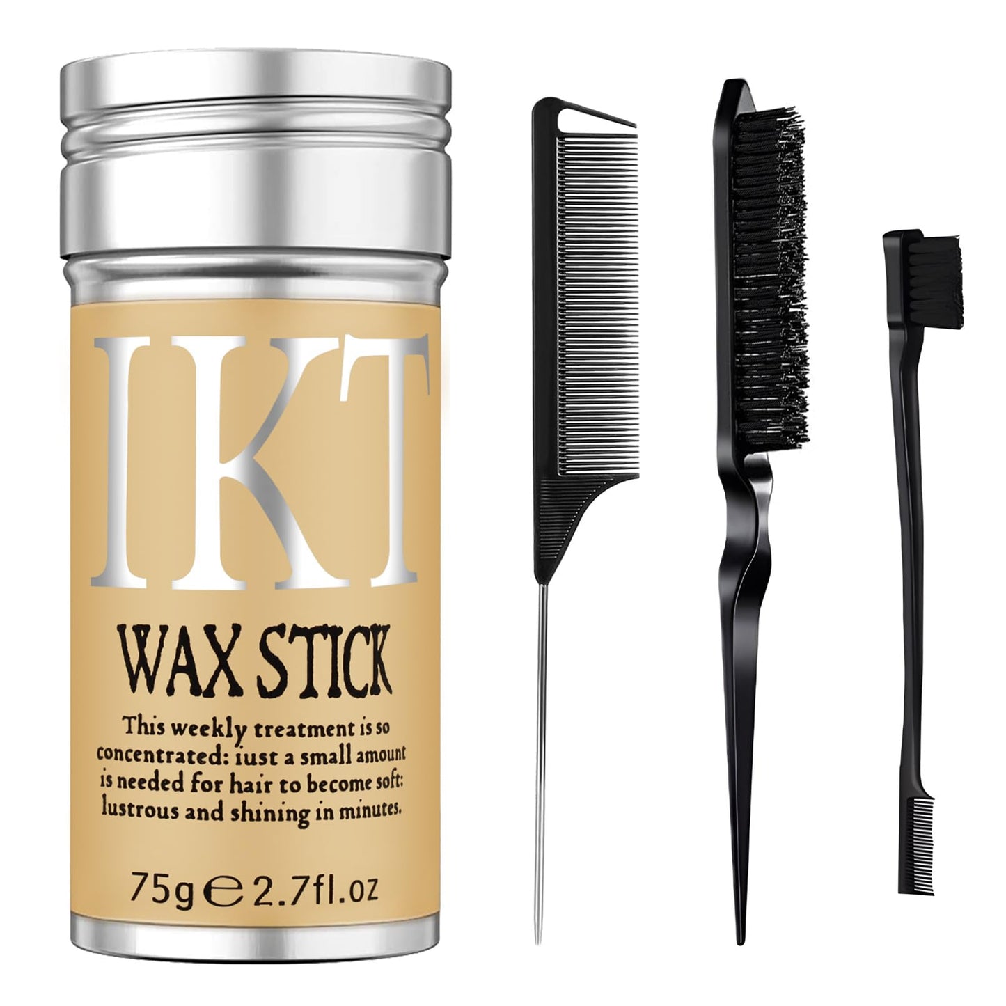 Hair Wax Stick for Wigs with Brushes Bed Head Stick Edge Control Slick Stick Hair Pomade Stick Non-greasy Styling Wax 2.7 Oz, Long Lasting, Temporary Hair Styling Product for Edge Frizz Hair