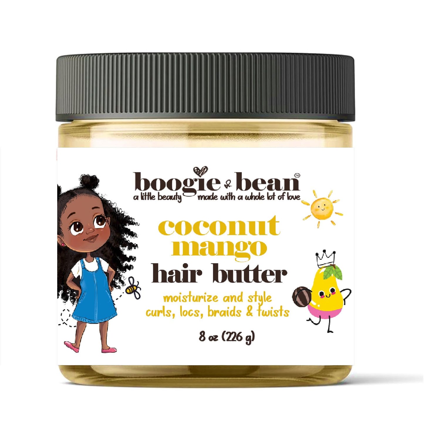 Hair Styling Creme or Pomade for Thick and Curly Hair Kids with Locs, Curls, Twists & Braids, Made with Natural Oils like Coconut & Mango Butter for Black Hair