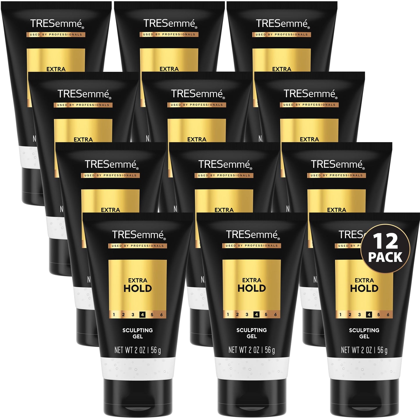 TRESEMME Sculpting Gel, Travel-Size, Extra Hold 12-Pack Professional-Quality Formula, 24H Frizz Control, 2 Oz Ea