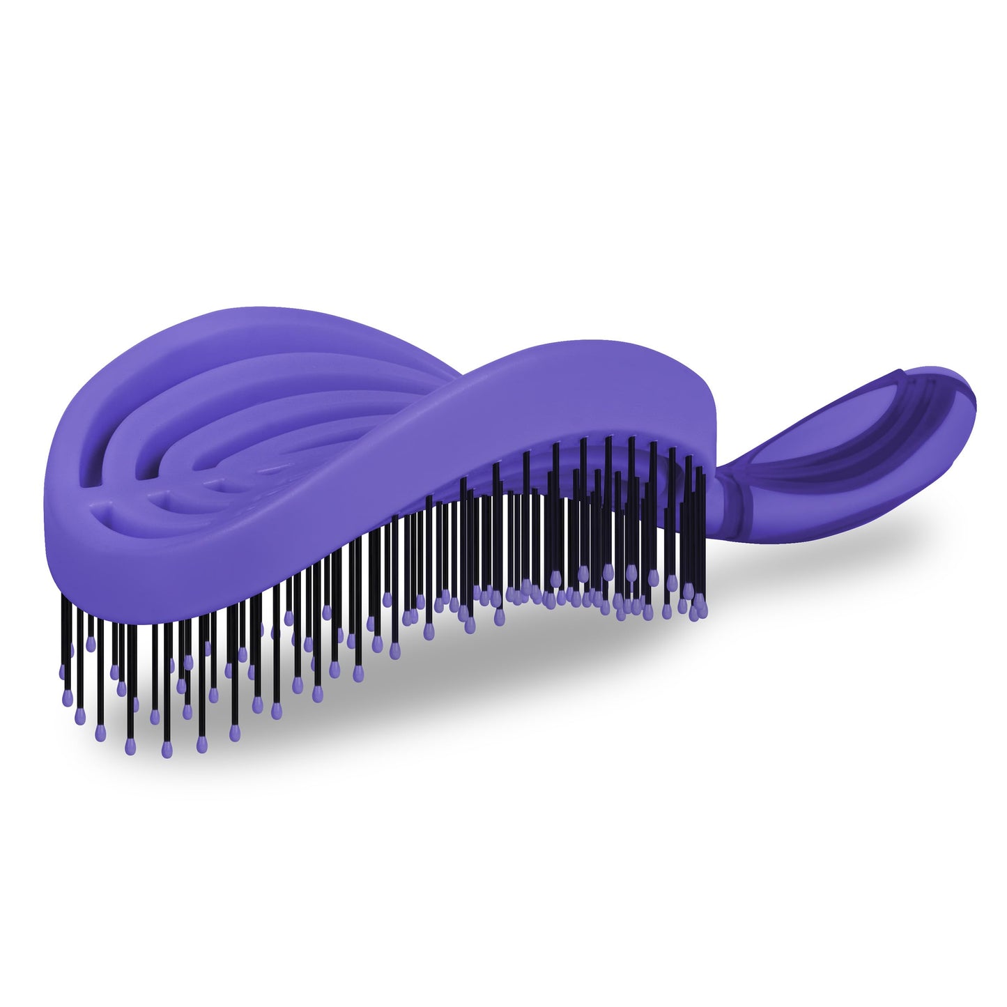 NuWay 4HAIR DoubleC PRO U.S. Patented Double Curved Detangling Brush is Hair Dryer Safe (Hyacinth)